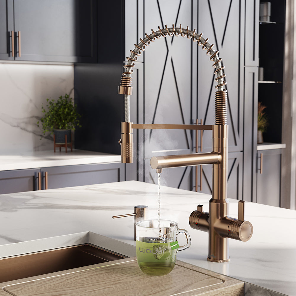 Pro Flex 3 in 1 Brushed Copper Boiling Hot Water Tap