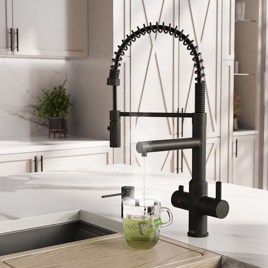 Pro Flex 3 in 1 Matt Black Boiling Hot Water Tap