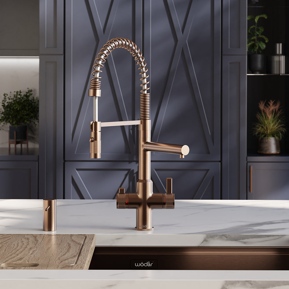 Pro Flex 3 in 1 Brushed Copper Boiling Hot Water Tap