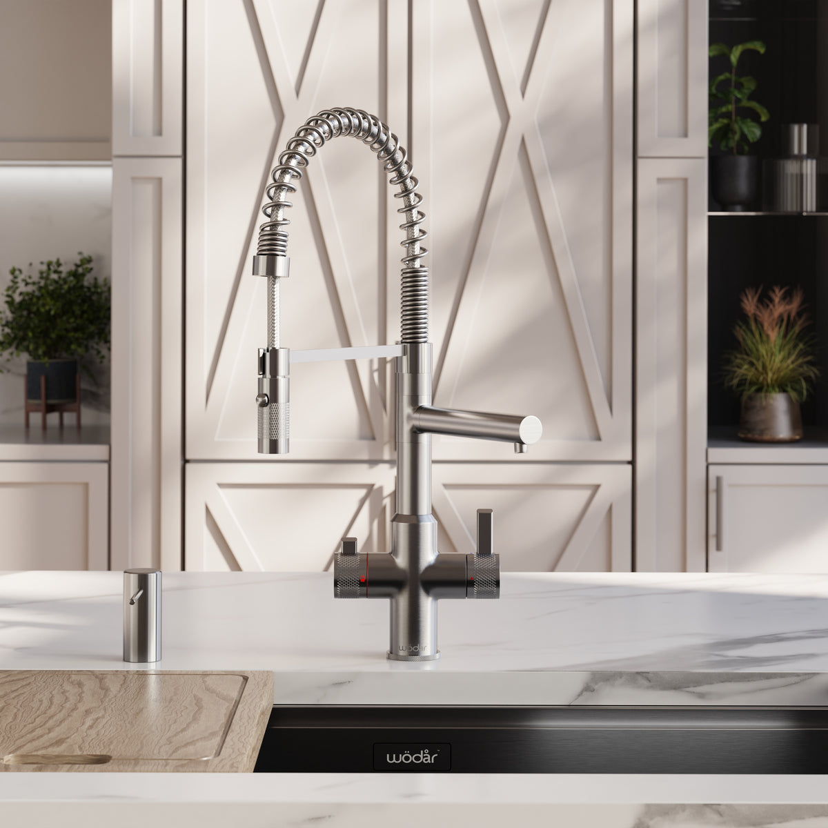 Pro Flex 3 in 1 Brushed Nickel Boiling Hot Water Tap