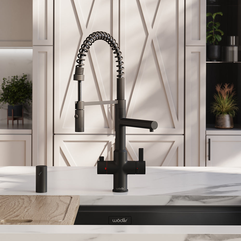 Pro Flex 3 in 1 Matt Black Boiling Hot Water Tap