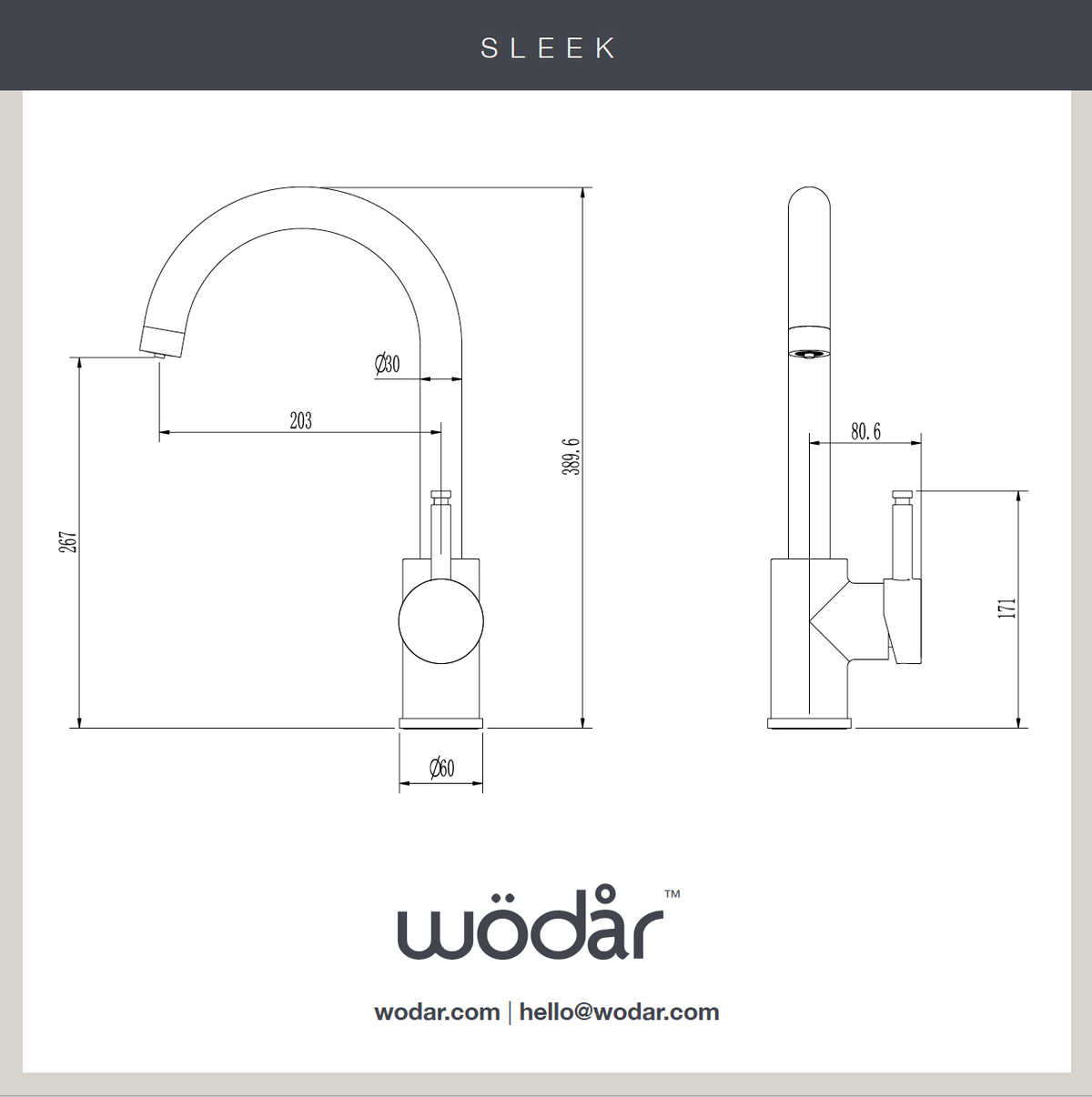 Sleek 3-in-1 Gun Metal Grey Boiling Hot Water Tap