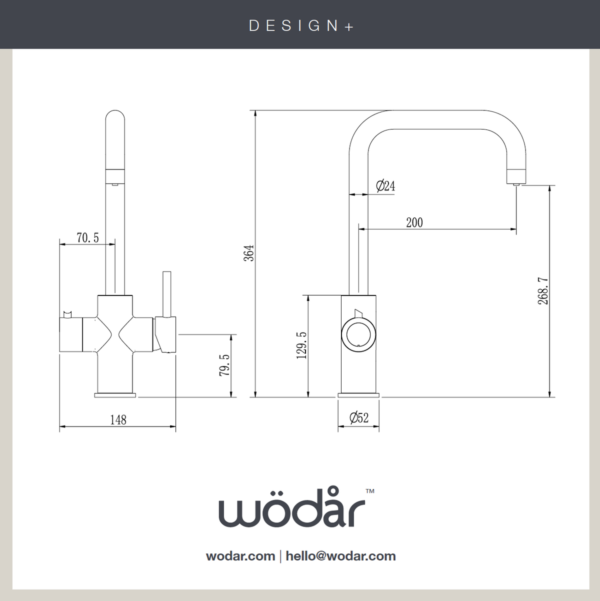 Design+ 4 in 1 Chrome Boiling Hot Water Tap