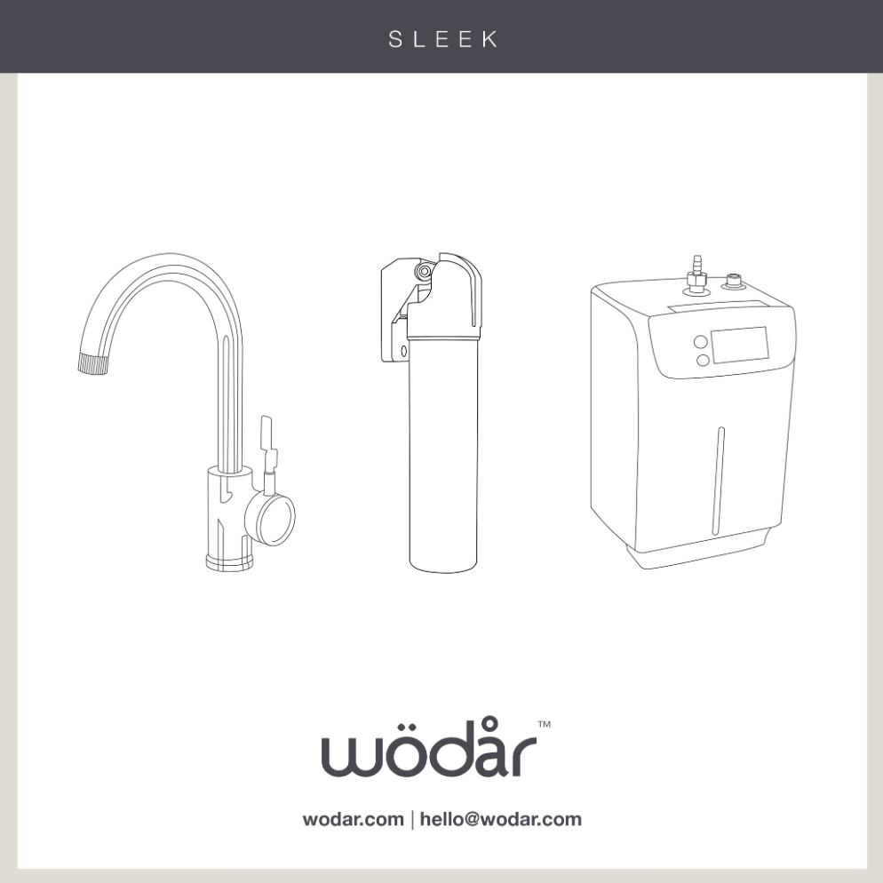 Sleek 3-in-1 Gun Metal Grey Boiling Hot Water Tap
