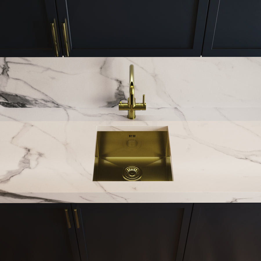 Wodar Stainless Steel Single Bowl - Brushed Brass