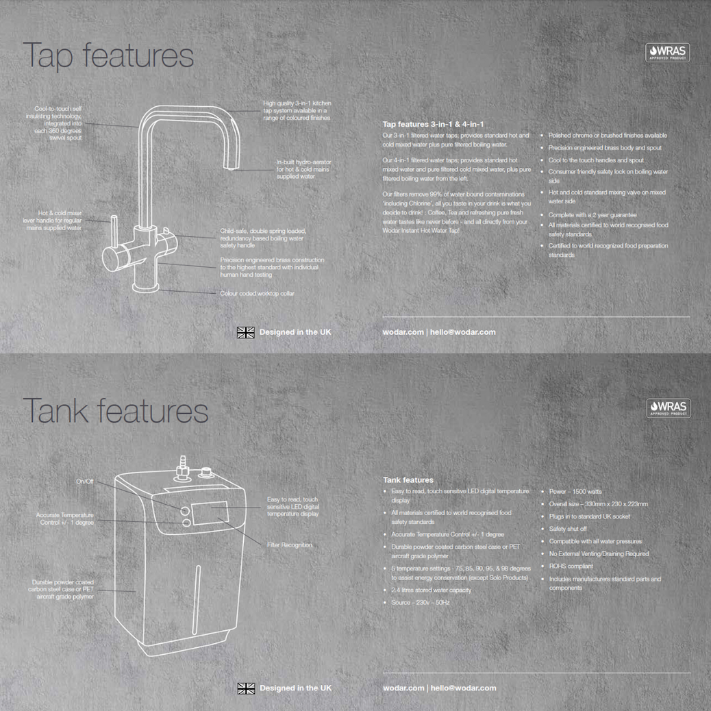 Design+ 4 in 1 Chrome Boiling Hot Water Tap