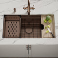 Kubik Undermount Workstation Sink 830 × 450 - Brushed Copper