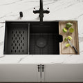 Kubik Undermount Workstation Sink 830 × 450 - Matt Black