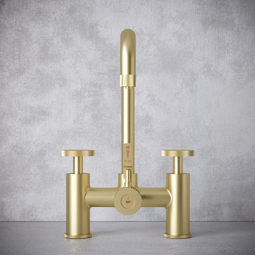 Architect Bridge 3 in 1 Brushed Brass Boiling Hot Water Tap
