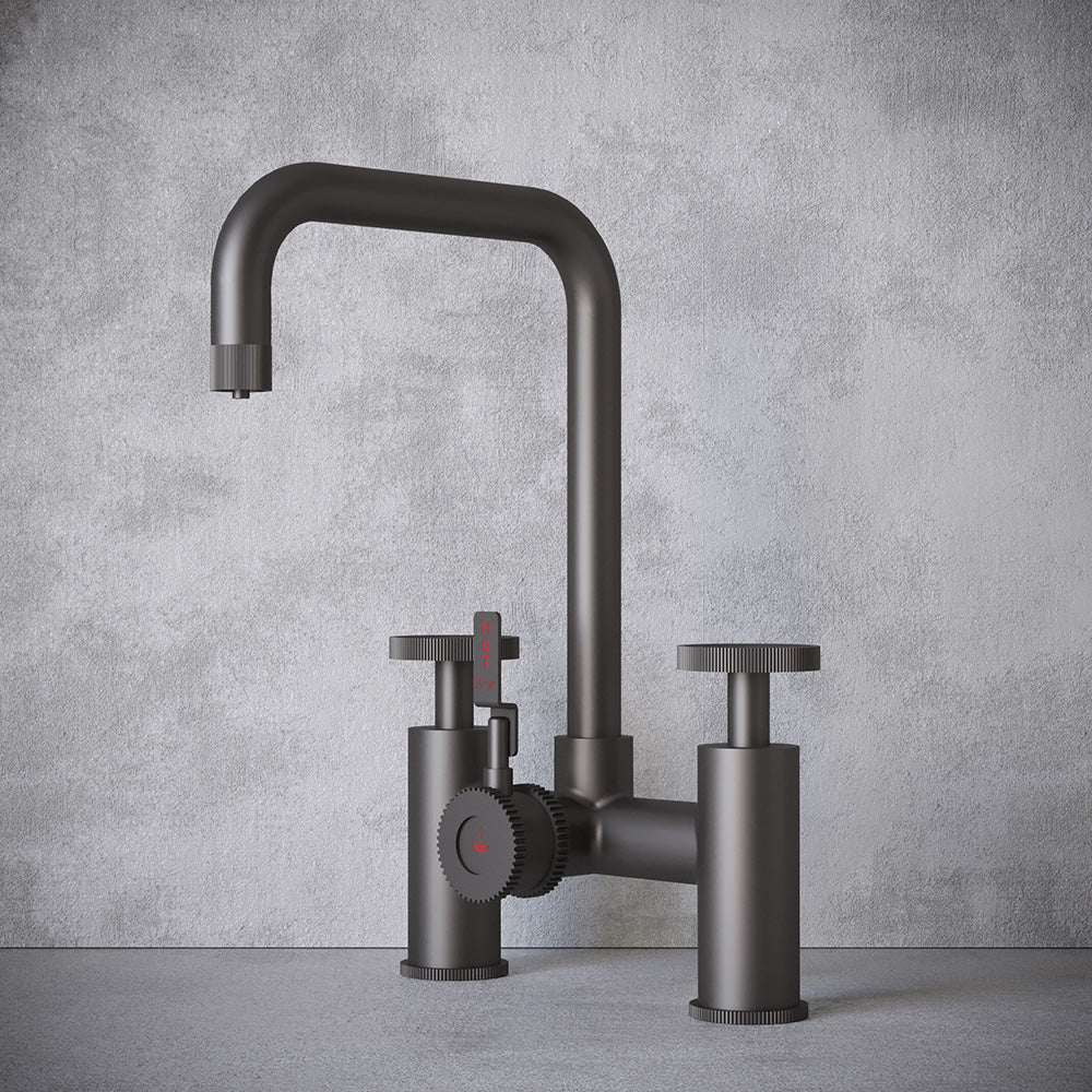 Architect Bridge 3 in 1 Gun Metal Grey Boiling Hot Water Tap