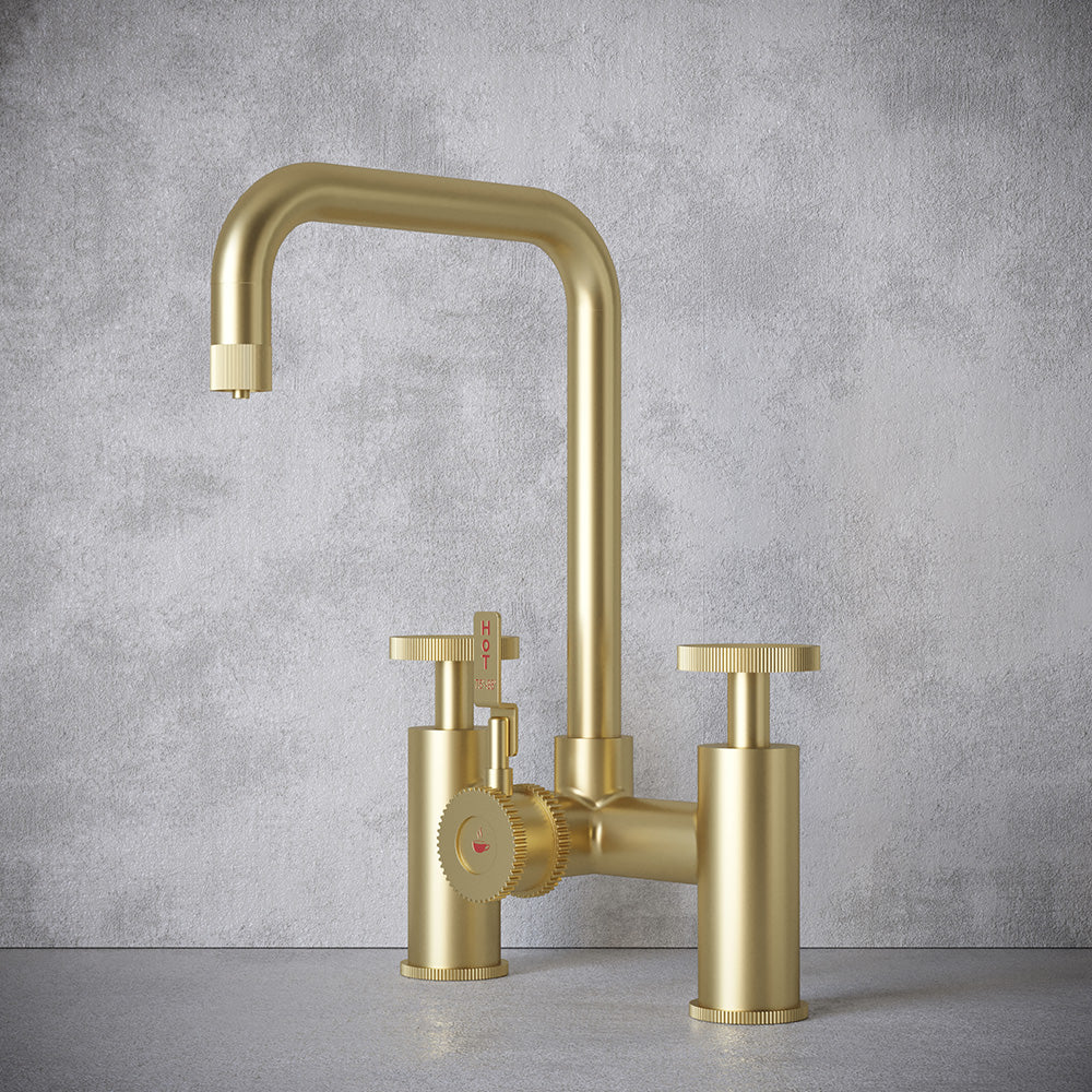 Architect Bridge 3 in 1 Brushed Brass Boiling Hot Water Tap