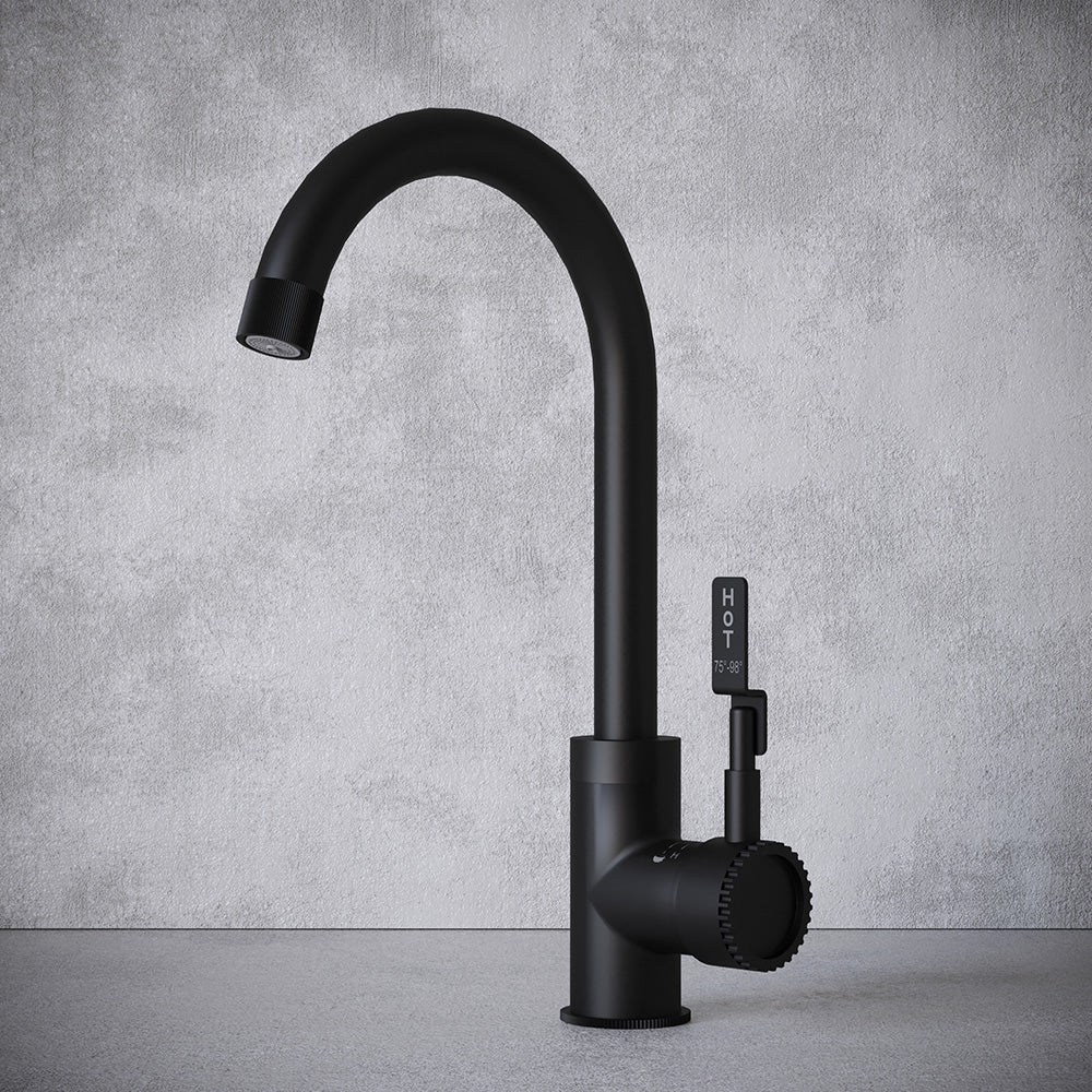 Architect Single Lever 3 in 1 Black Boiling Hot Water Tap