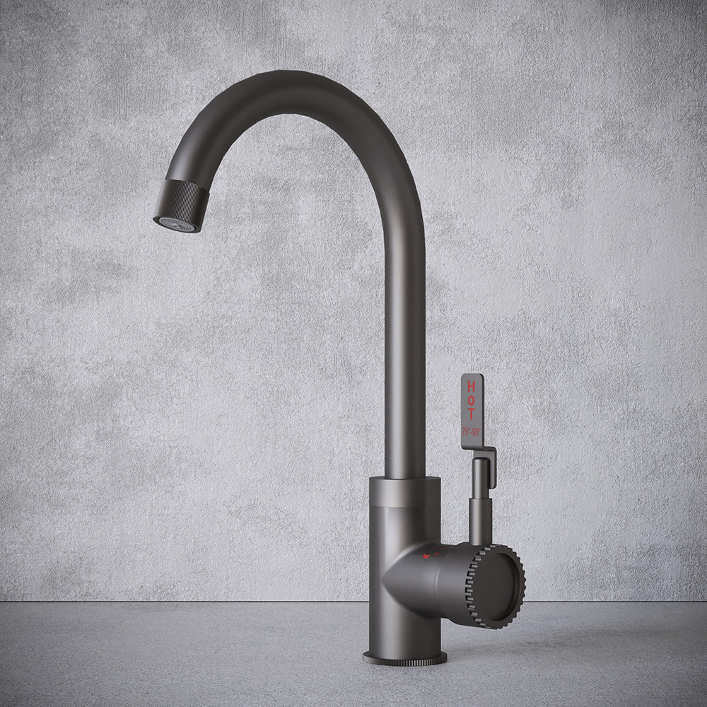 Architect Single Lever 3 in 1 Gun Metal Grey Boiling Hot Water Tap