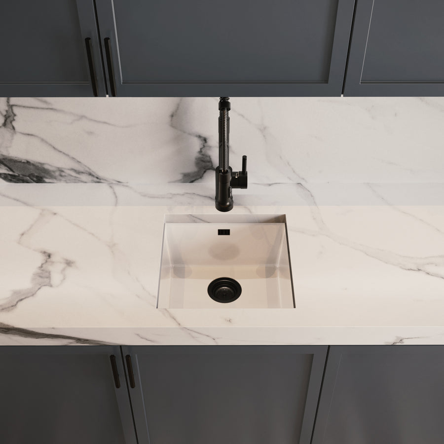 Wodarmite Granite Composite Undermount Single Bowl - Gloss White
