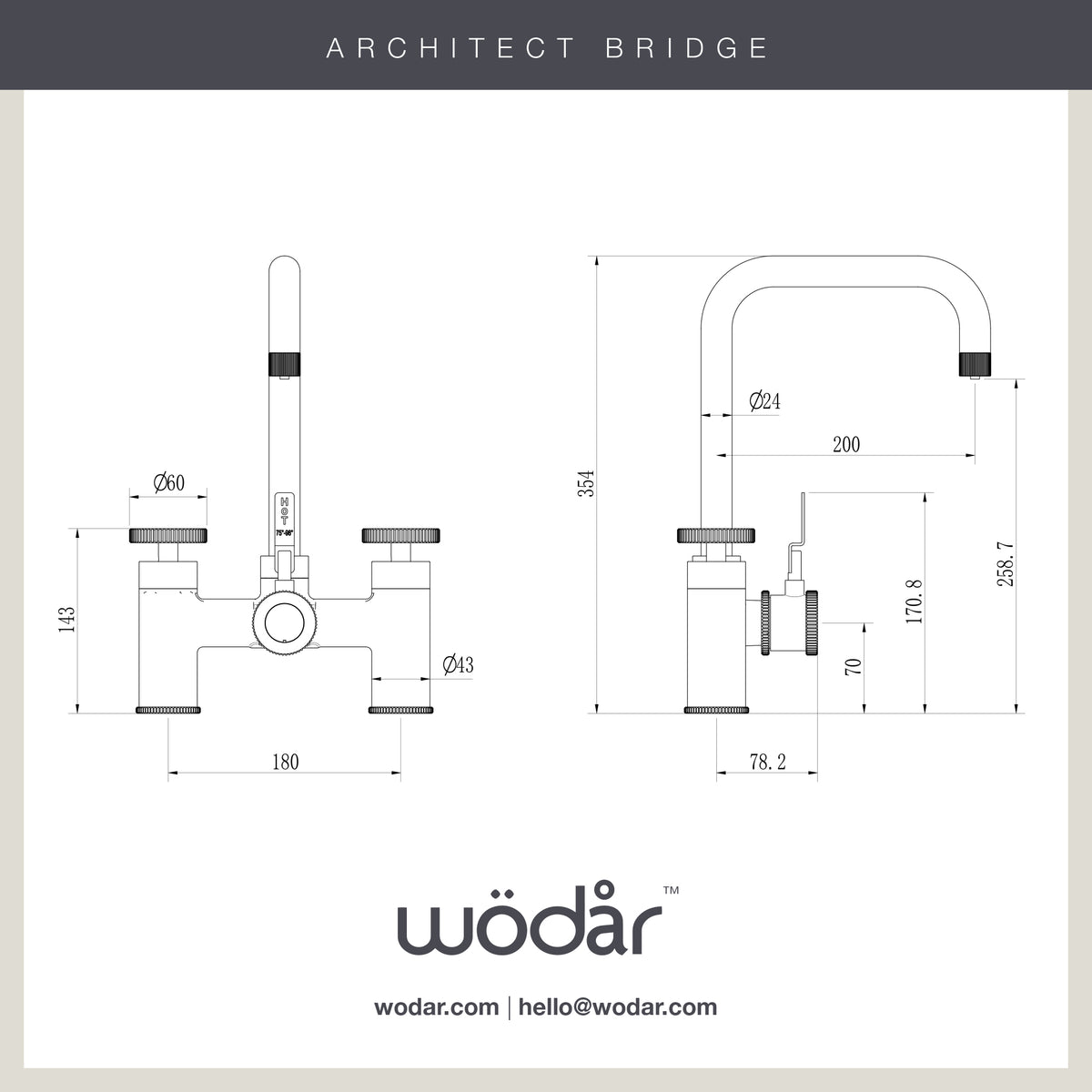 Architect Bridge 3 in 1 Gun Metal Grey Boiling Hot Water Tap