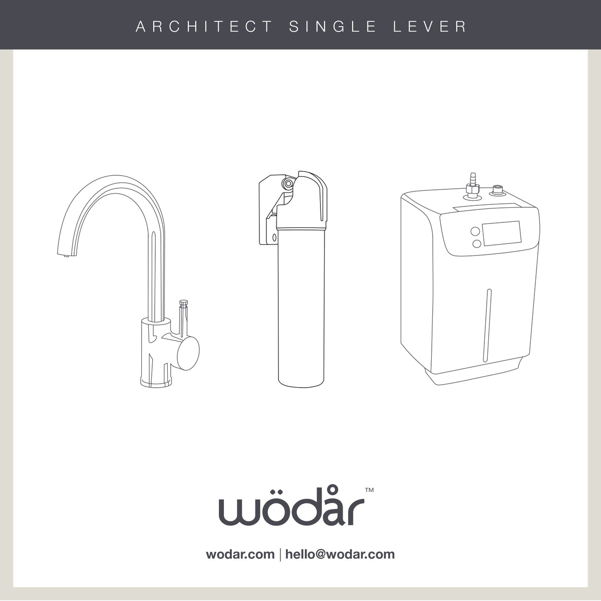 Architect Single Lever 3 in 1 Gun Metal Grey Boiling Hot Water Tap