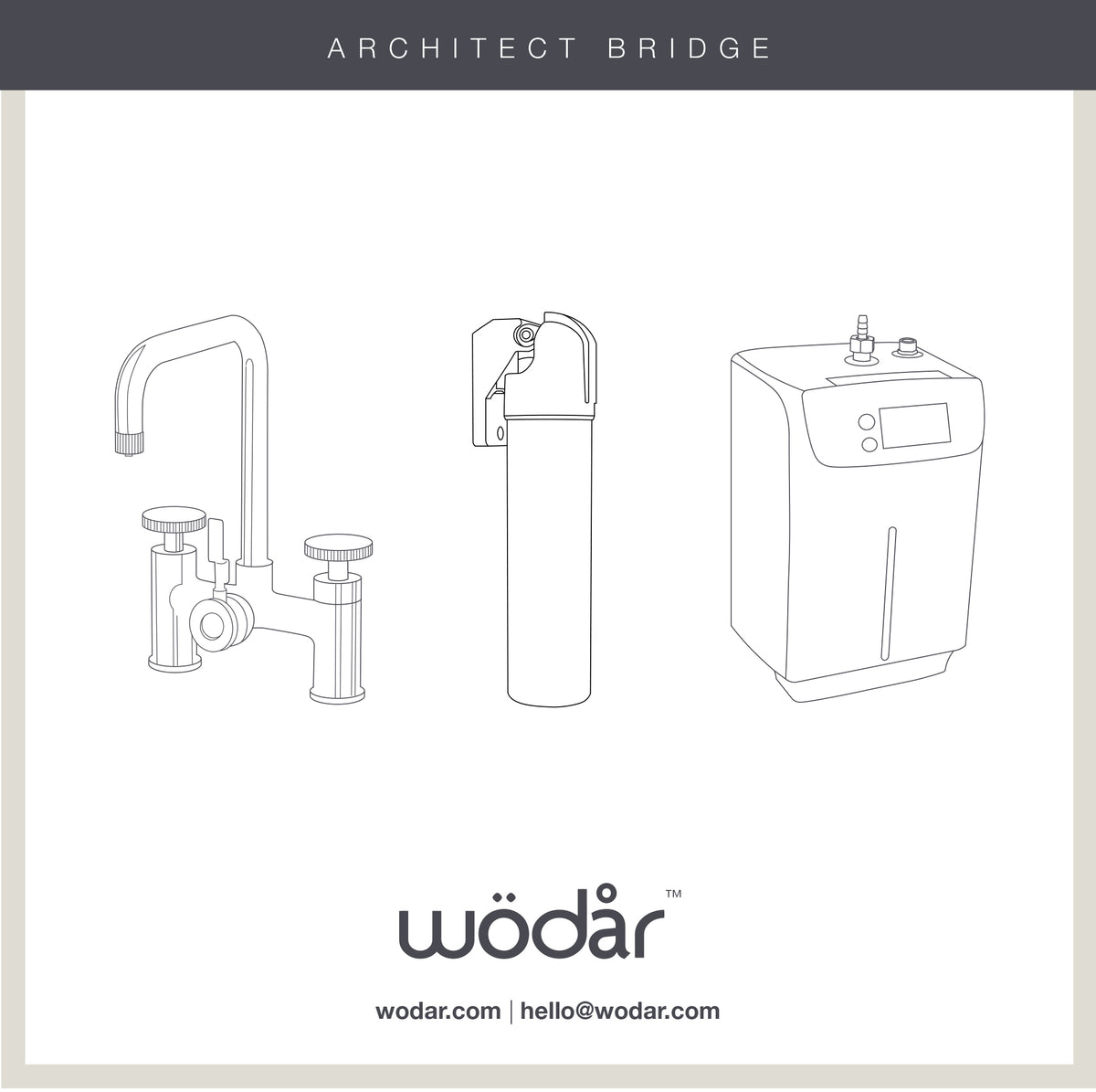 Architect Bridge 3 in 1 Chrome Boiling Hot Water Tap