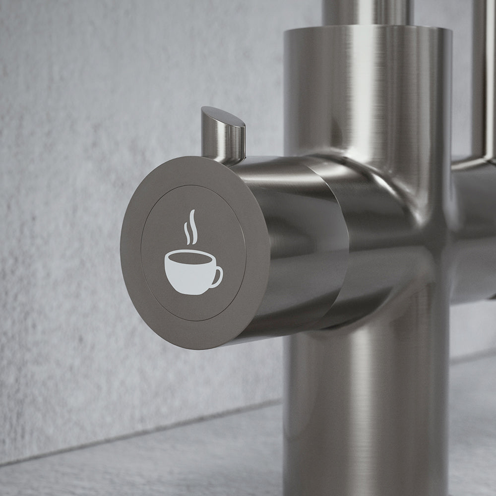 Design 3 in 1 Brushed Steel Boiling Hot Water Tap