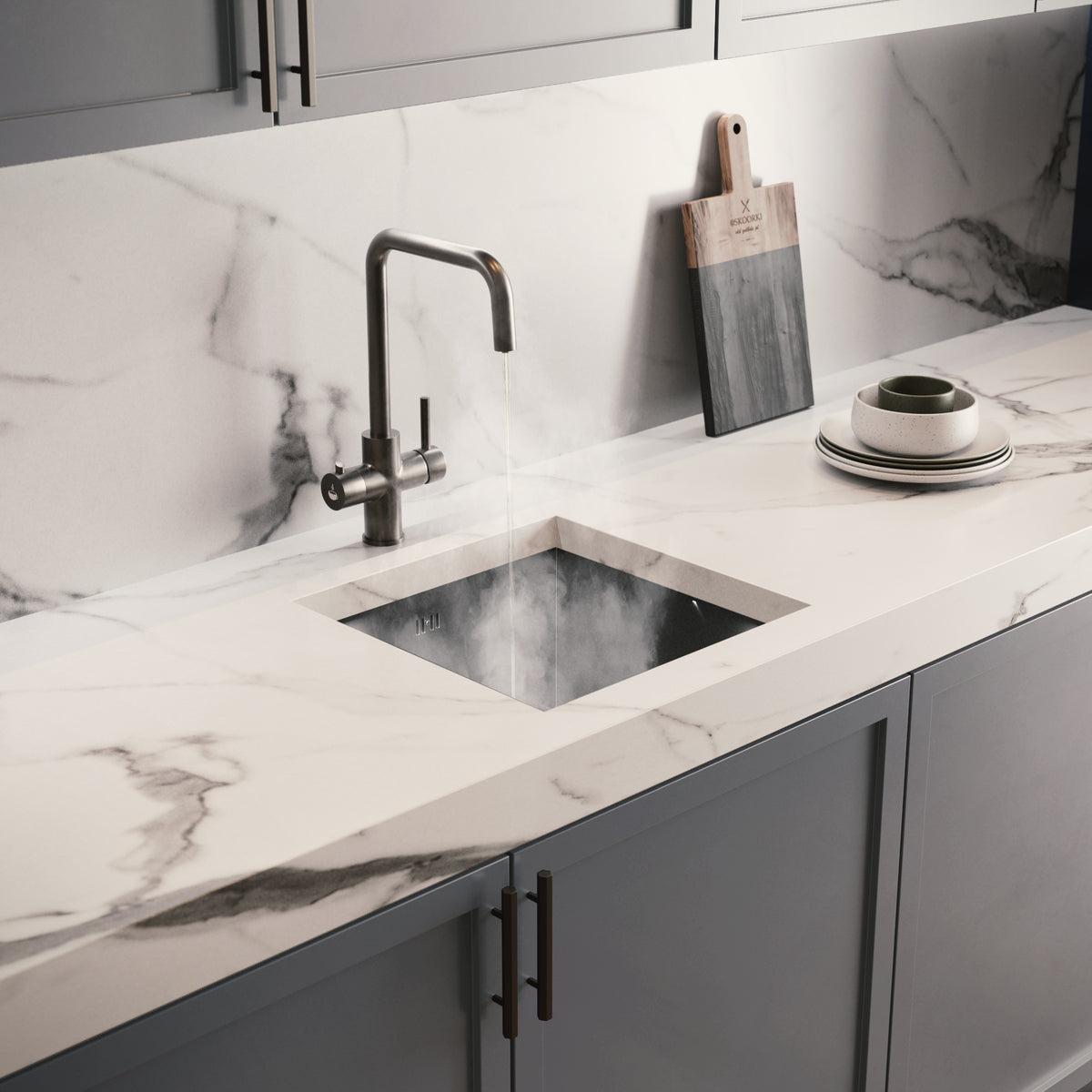 Design+ 4 in 1 Gun Metal Grey Boiling Hot Water Tap