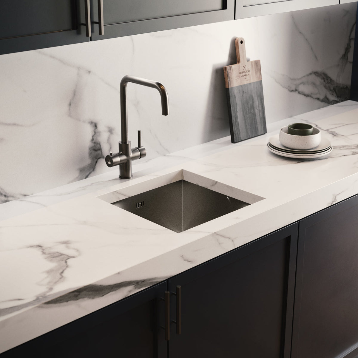 Design+ 4 in 1 Gun Metal Grey Boiling Hot Water Tap