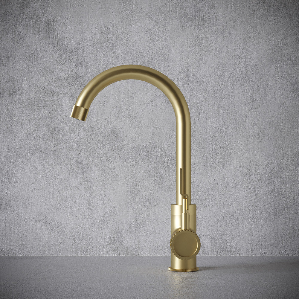 Architect Single Lever 3 in 1 Brushed Brass Boiling Hot Water Tap