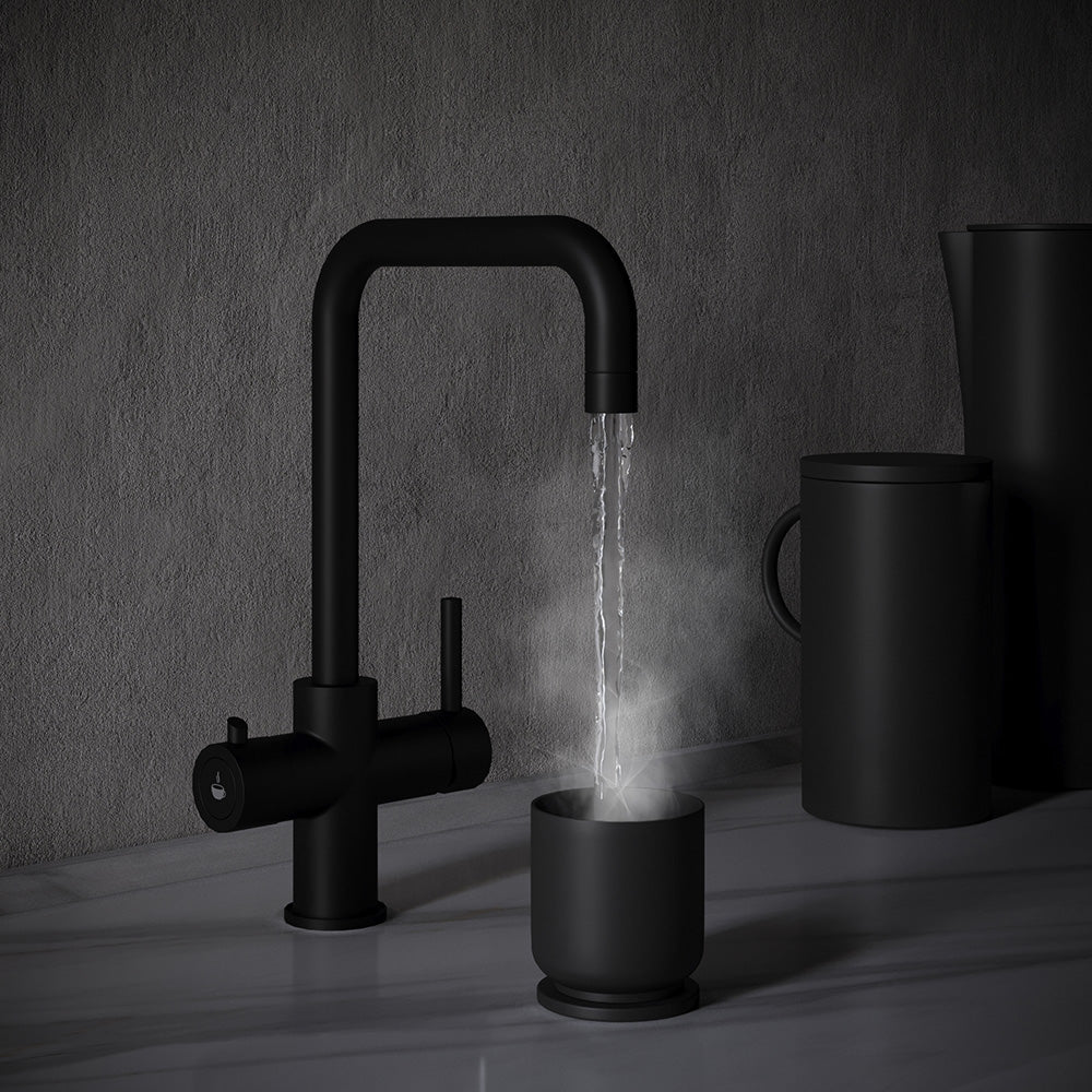 Design+ 4 in 1 Matt Black Boiling Hot Water Tap