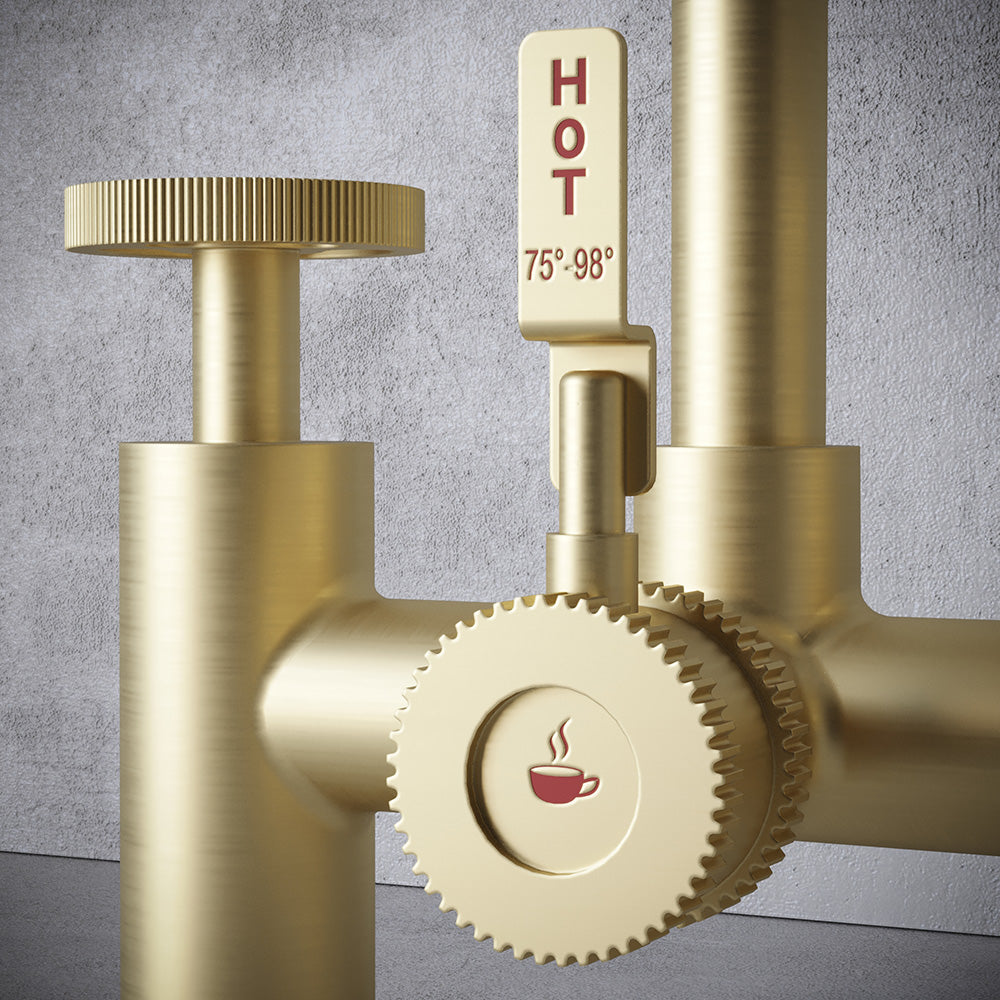 Architect Bridge 3 in 1 Brushed Brass Boiling Hot Water Tap
