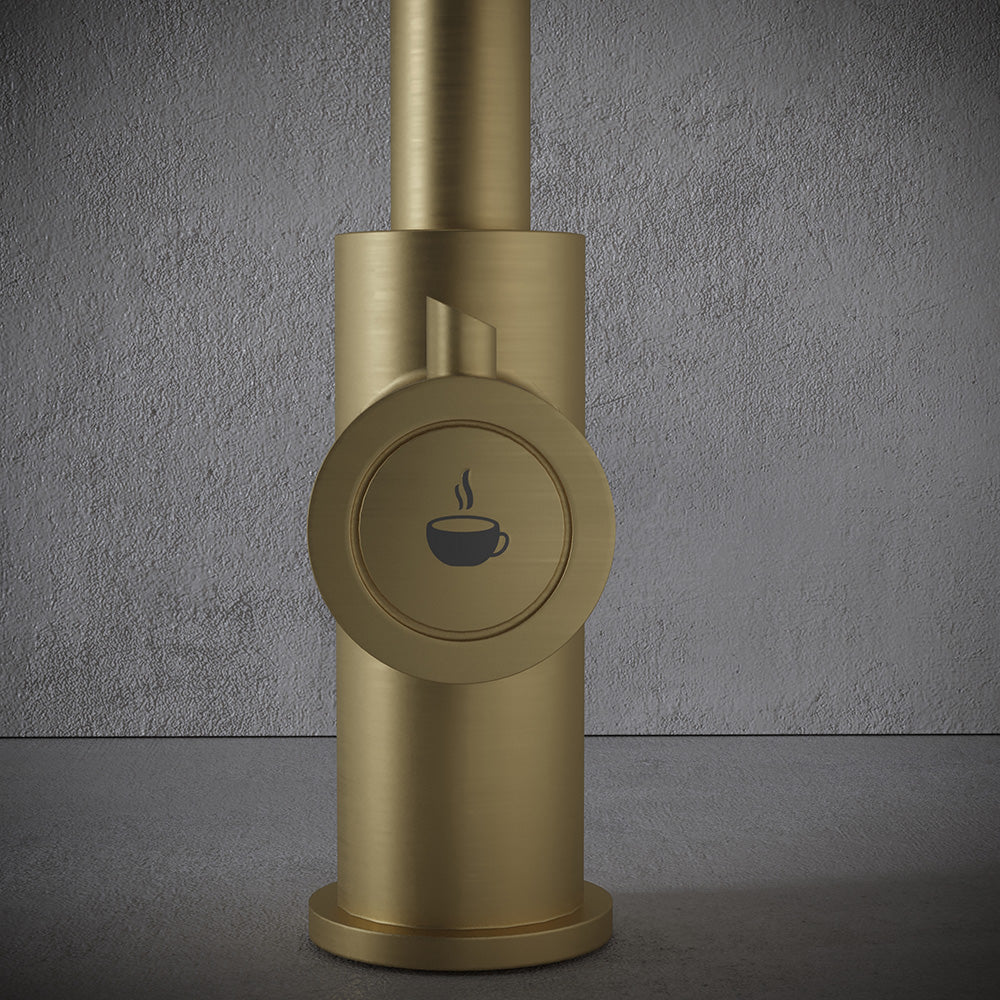 Design+ 4 in 1 Brushed Brass Boiling Hot Water Tap