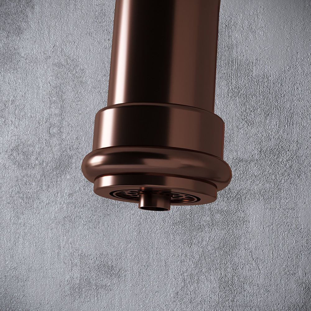Heritage Cruciform 3 in 1 Brushed Copper Black Handle Boiling Hot Water Tap