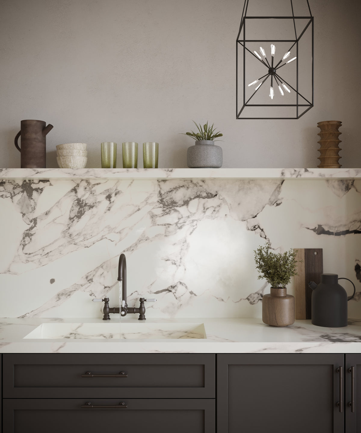 Heritage Bridge 3 in 1 Gunmetal Grey White Handle Boiling Hot Water Tap