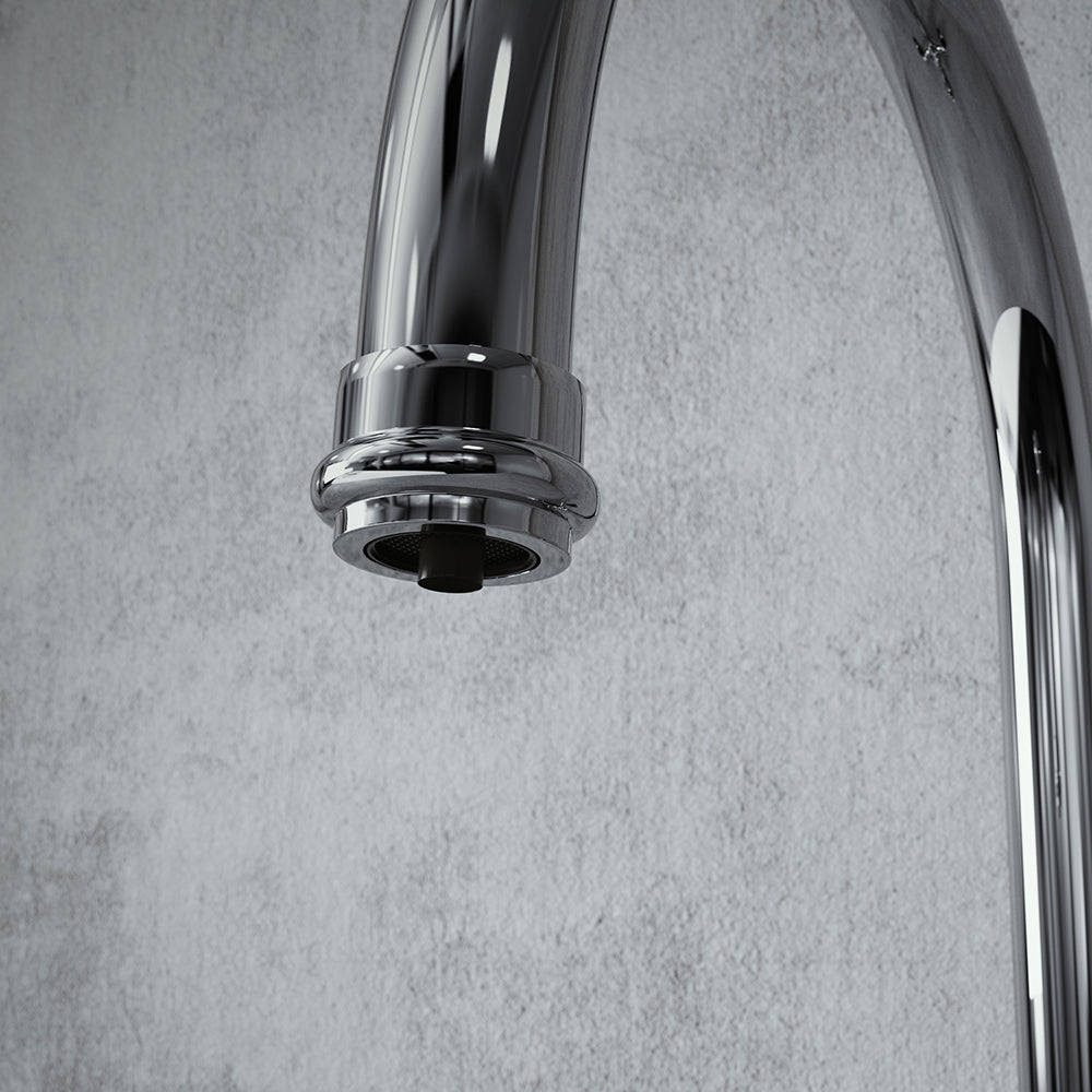 Heritage Bridge 3 in 1 Chrome White Handle Boiling Hot Water Tap