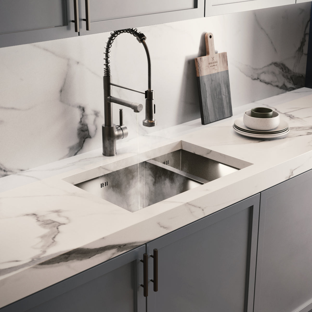 Pro Flex 3 in 1 Gun Metal Grey Hot Water Tap