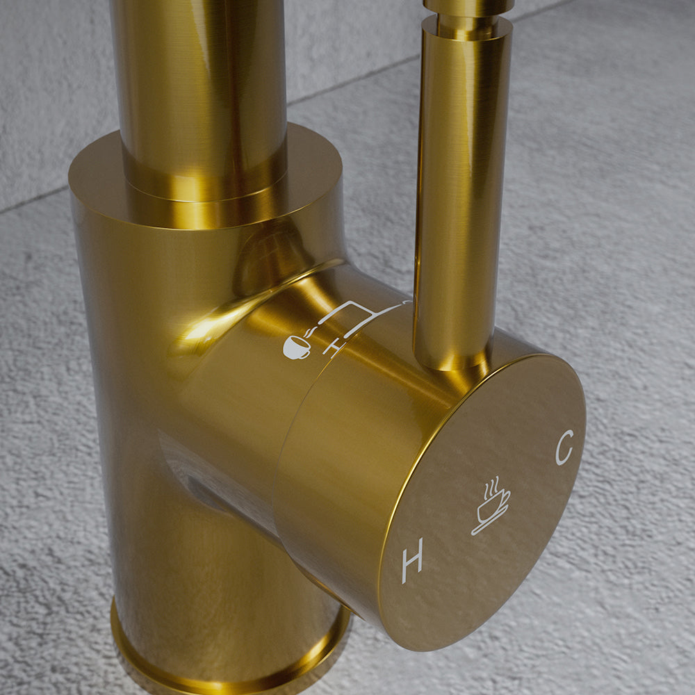 Pro Flex 3 in 1 Brushed Gold Hot Water Tap