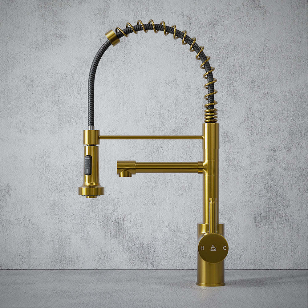Pro Flex 3 in 1 Brushed Gold Hot Water Tap