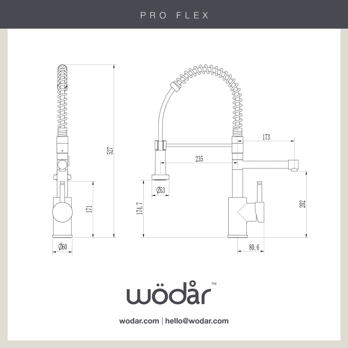 Pro Flex 3 in 1 Gun Metal Grey Hot Water Tap