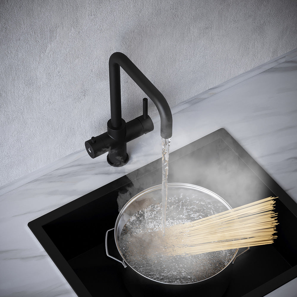 Design+ 4 in 1 Matt Black Boiling Hot Water Tap