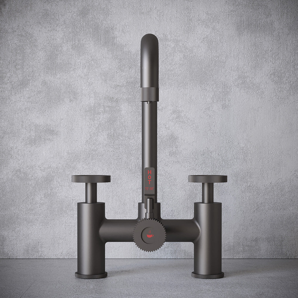 Architect Bridge 3 in 1 Gun Metal Grey Boiling Hot Water Tap