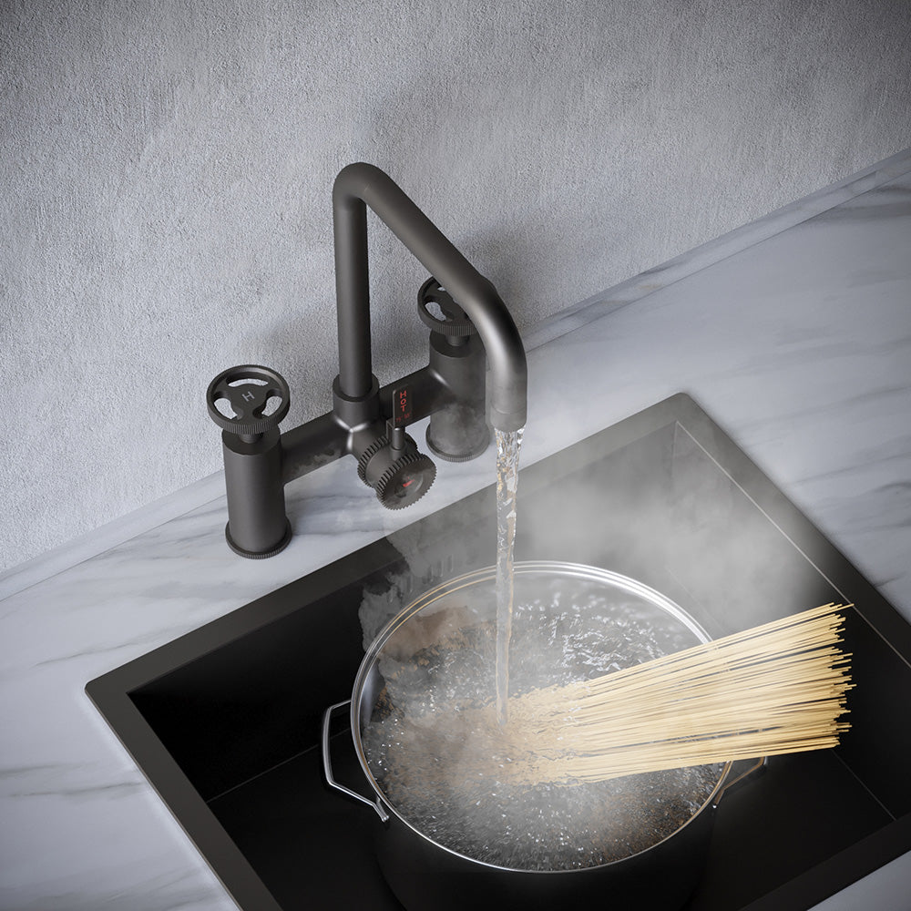 Architect Bridge 3 in 1 Gun Metal Grey Boiling Hot Water Tap