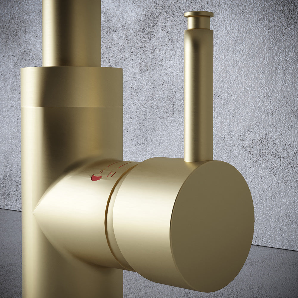 Sleek 3 in 1 Brushed Brass Boiling Hot Water Tap