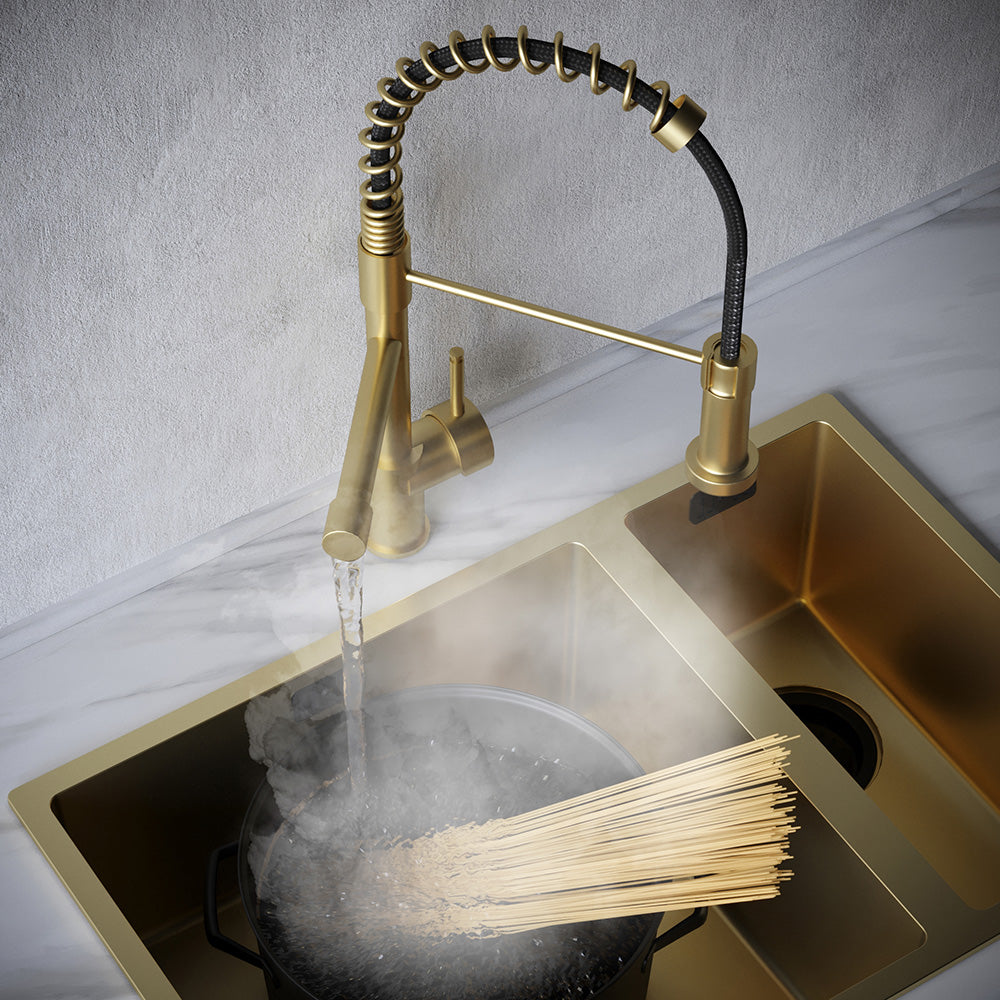 Pro Flex 3 in 1 Brushed Brass Boiling Hot Water Tap