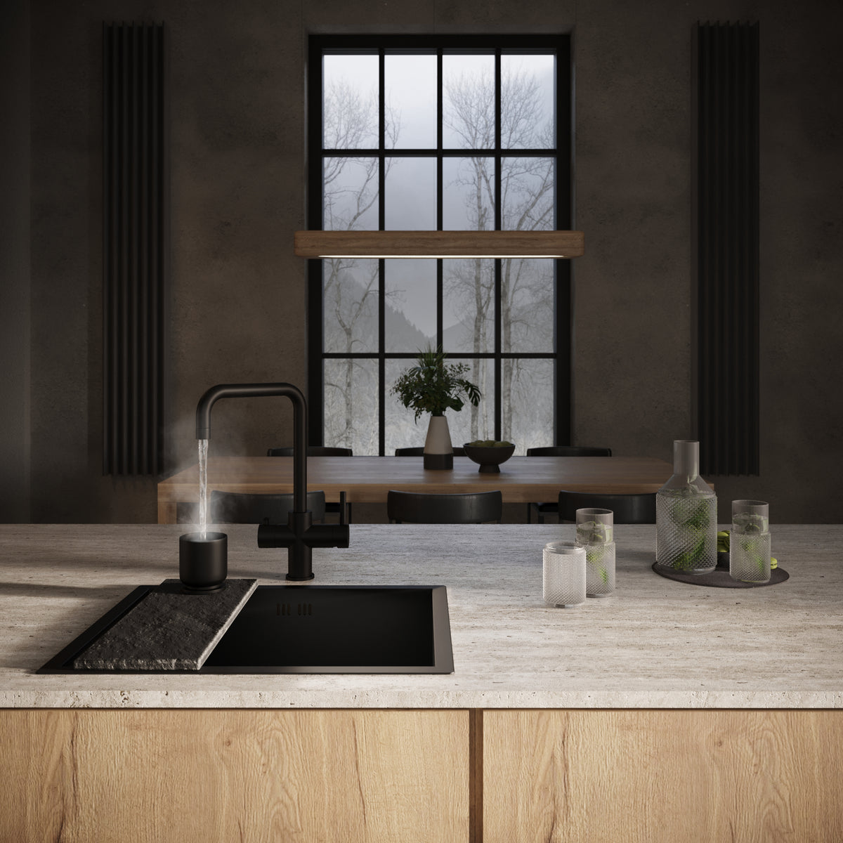 Design+ 4 in 1 Matt Black Boiling Hot Water Tap